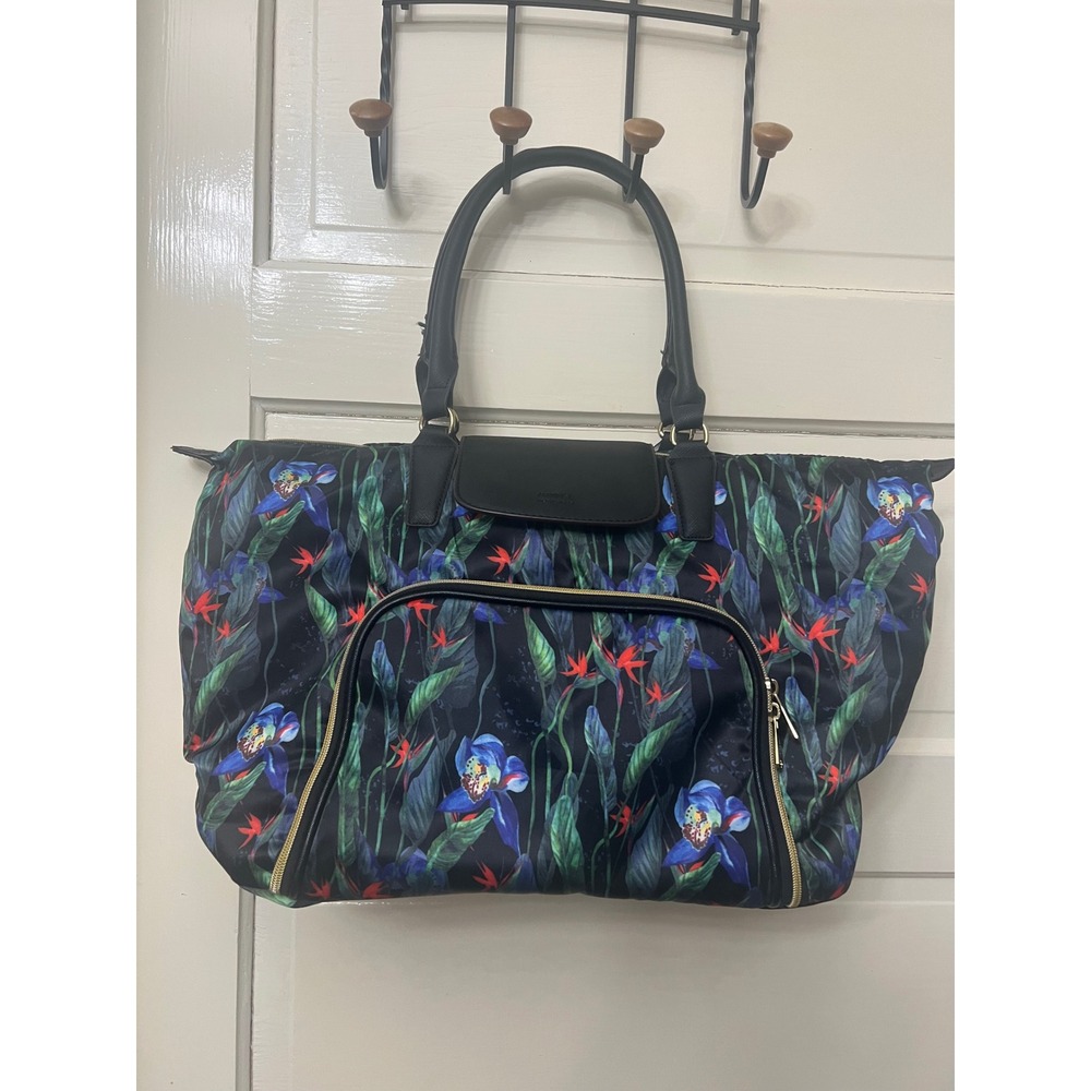 Aimee Kestenberg Midnight Orchid Travel Weekender Bag Floral Nylon Carry On
